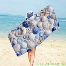 1条超大超柔软超细纤维沙滩巾 - 轻便速干，热带海龟图案，柔软涤纶材质，可机洗，多用途毛巾，适用于沙滩、露营、游泳、健身房、旅行、泳池等场合。