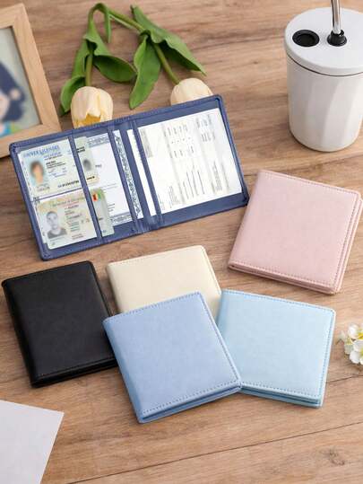 Kingsung Soporte elegante para licencia de conducir - Billetera mini y estuche para tarjetas, organizador de registro y del vehículo, almacenamiento de guantera de automóvil y camión, bolsa de documentos casual, sostiene identificación, pasaporte, licencia, tarjetas bancarias/de crédito/de tienda, portátil y liviano, opciones de multicolor, regalo perfecto para cumpleaños, aniversario, San Valentín, Navidad y Año Nuevo