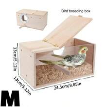 iDestry Transparent Design Parakeet Bird House Nest Easy To Cleaning Creative Solid Wood Parrot House Smooth Edges Bird Breeding Box