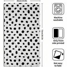 Black White Polka Dot Towels Set Of 2, Boho Polka Dot Hand Towels For Bathroom 14"X28" Vintage Doodle Towels Soft Absorbent Bathroom Hand Towel For Face, Gym, Spa, Kitchen - 波爾卡圓點 - 查看 2