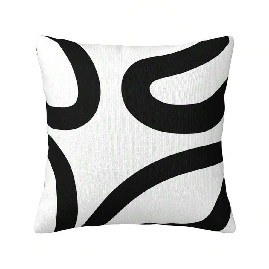 Black And White Pillow Cover,Black Pillow Covers,Black Home Decor Modern,Black And White Home Decor,White Throw Pillow Covers,Abstract Art Pillow Cover,18 * 18 Inches - 抽象藝術 - 查看 1