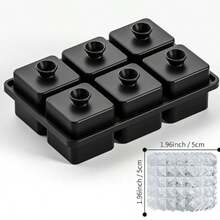1pc 6-Cavity Diamond Shaped Ice Mold, Reusable Ice Cube Tray, 6-Cavity Large Ice Ball Maker With Lid, Ice Cube Mold, Round & Square Silicone Ice Cube Trays, Kitchen Tool