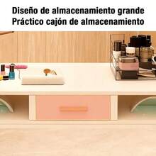 120cm Mesa De Manicura Moderna Con cajón Almacenamiento - Blanco - Ver 5