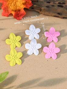 A Pair Of Ear Studs With Colorful Flowers In The Spring And Summer Vacation Style, Suitable For Ladies To Wear During Vacations And Music Festivals - Multicolor - View 6
