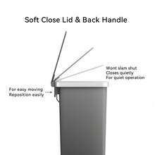 Slim Kitchen Trash Can, 10.5 Gallon Plastic Step Garbage Bin With Soft Close Lid, Gray - Gray - View 7