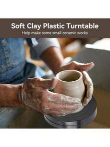 EstiloPlato Giratorio Craft, Placa giratoria de cerámica, Artesanal Hecho a Mano Arcilla Platos Giratorio Cerámica Herramienta Escultura Plato de Accionamiento Directo (Diámetro 17,8)Versión mejorada - Diámetro 17,8 - Ver 4