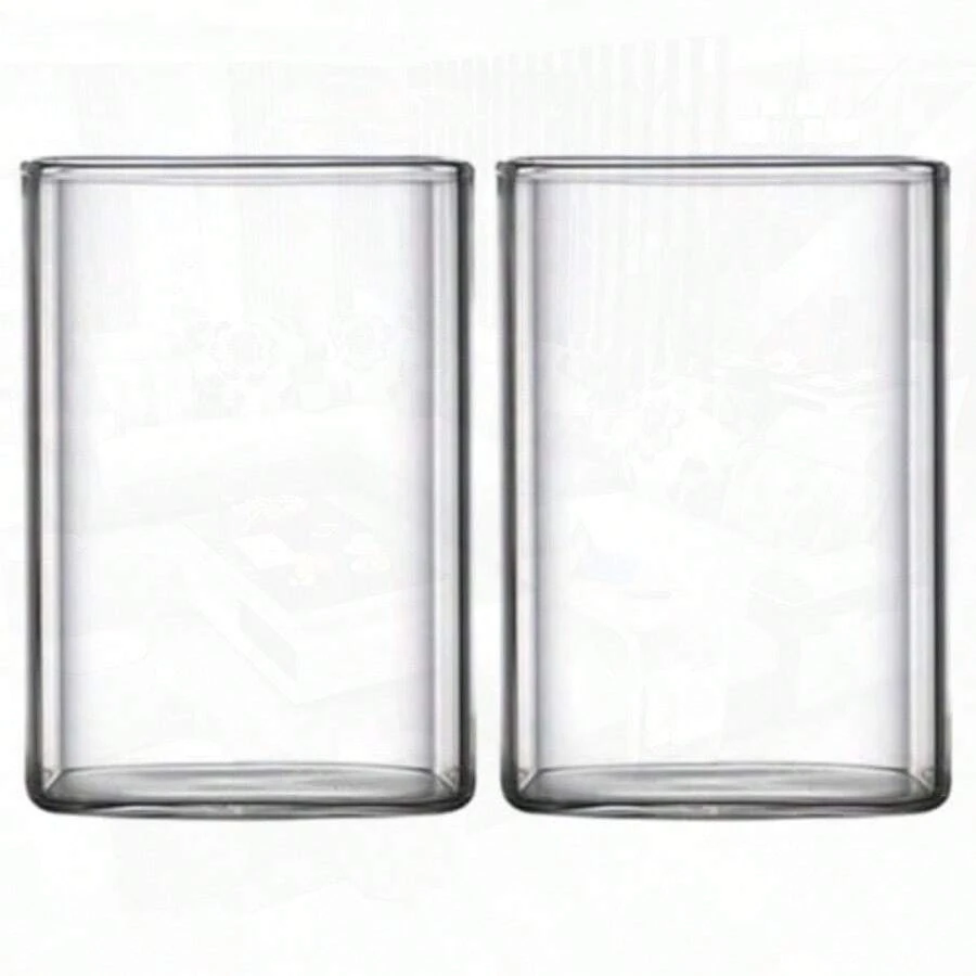 9 Oz Clear Glass Milk Cup Microwave  High Borosilicate Breakfast Juice Mug Beverage Container For Home And Office