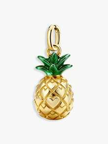 1件简约独特925纯银复古菠萝吊坠串珠DIY吊坠精致首饰礼物，男女皆宜