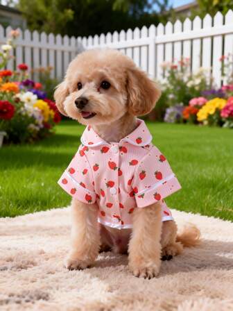 1 st mjuka och söta hund-/kattkläder, bekväma randiga/prickiga/tecknade hunduttrycksdesign, vardagliga hemkläder, lämpliga för hundar/katter på vår, sommar, höst och vinter