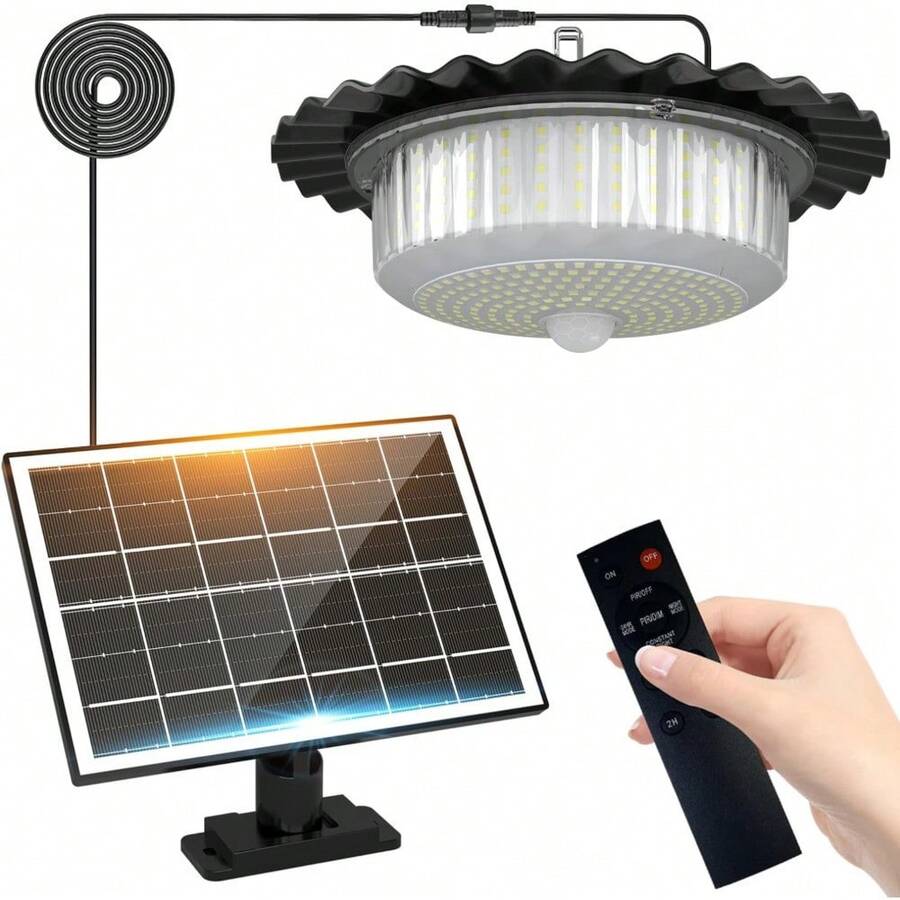 1 Pc 396 LED Shed Pendant Light - Motion Sensor 5 Lighting Modes With Remote Control, Indoor Outdoor Light For Barn, Home, Gazebo & Garage - Variant - View 1