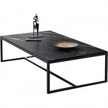 Mesa de Centro para Sala, Mesa Central Simple Y Moderna para Sala de Estar, Oficina en Casa, Fácil Montaje, Gris Y Negro 120x60x42cm(Gris) - Negro - Ver 11