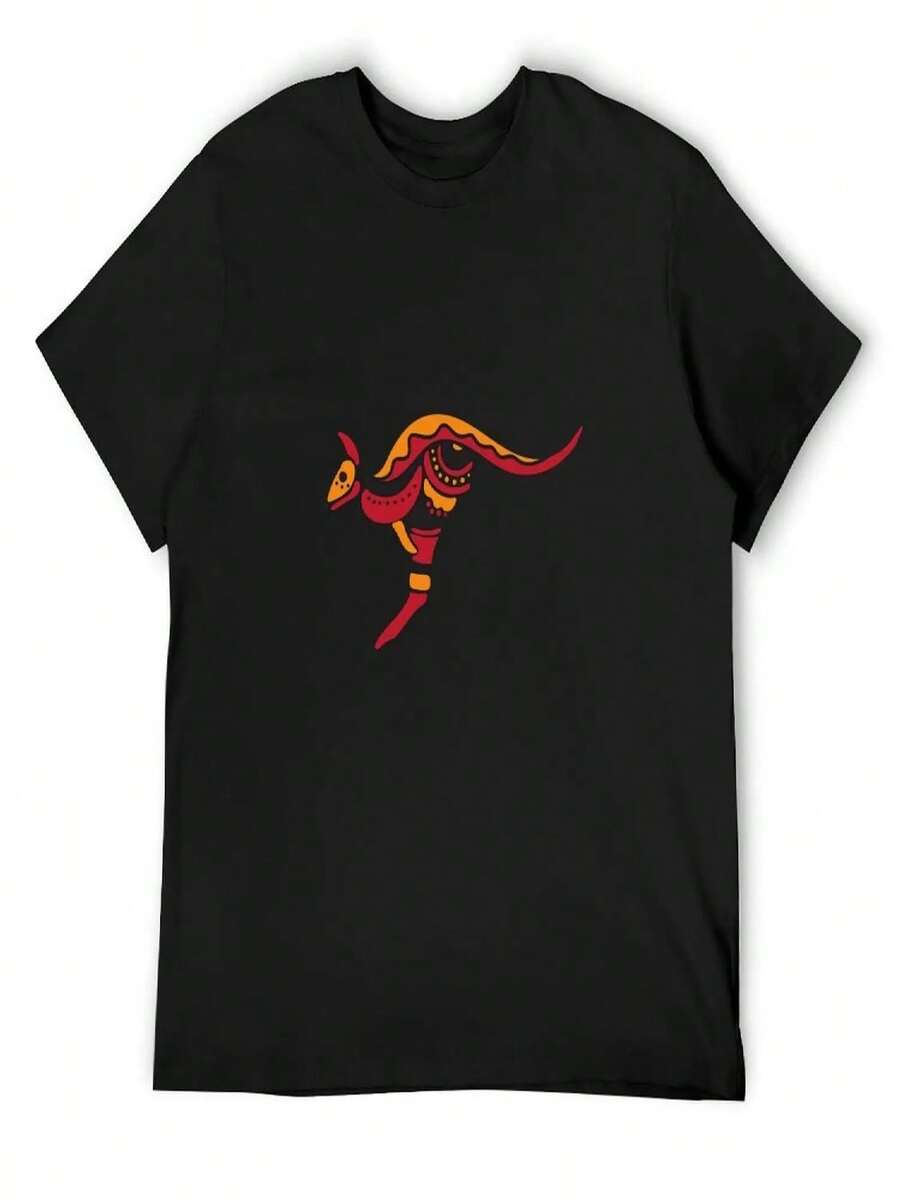 Australian Aboriginal Art T-Shirt T-Shirts Man Short Sleeve Tee Oversizeds Men T Shirts - Black - View 1