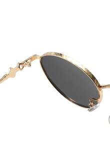 休闲复古圆形黑色时尚眼镜，适合日常出行、夏季海滩、装饰、街头摄影 - 彩色 - 查看 7