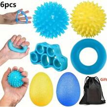 New Finger Grip Strength Trainer And Finger Expander - Non-Slip Grip Strength Trainer Set, 6-Piece Grip Strength Training Kit, Suitable For All Ages Of Men And Women - Multicolor - View 10