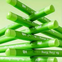 5pcs Green HB Pencils, Thick Lead, Suitable For Writing & Drawing (Slight Imperfections That Do Not Affect Use)