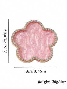 1pc Random Color Japanese Nail Art Rhinestone Palette, Flower Shaped Agate Resin Nail Display Board, Nail Art Tool - Multicolor - View 5