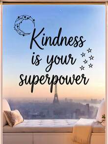 1张“善良是你的超能力”窗贴 - 强力玻璃窗贴 | 送给积极思考者和健康生活爱好者的完美礼物。用这些“善良是你的超能力”窗贴为您的空间增添一抹力量！这些贴纸适用于任何房间的玻璃窗，带来正能量和动力。送给积极思考者、健康生活爱好者以及任何珍视善良的人的贴心礼物。 - 彩色 - 查看 1