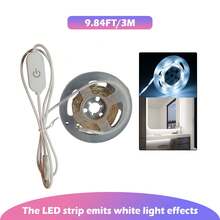 A USB-Powered LED Light Strip With A Touch Control Switch. Available In Warm Light Or White Light. Can Be Cut And Bent, Easy To Install And Use. Suitable For Room Lighting, Staircase Lighting, Display Cabinet Decorative Lighting, Mirror Fill Lighting, And Indoor Decorative Lighting.