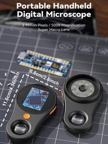 Microscopio digital portátil de 2.0" pantalla IPS a color, 500X aumento digital, microscopio portátil con 8 luces LED, cámara microscópica mini de 2MP 1080P, lente supermacro, batería recargable de 400mAh tipo C, microscopio de bolsillo compatible con PC, adecuado para reparación de placas de circuito - Multicolor - Ver 12