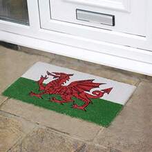 JVL Cymru Welsh Dragon Wales Welcome Coir Coconut Door Mat 30 X 60cm Home Caravan Office - Như Pic - Xem 2