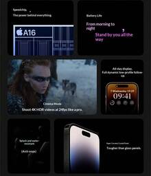 Apple 二手苹果 iPhone 14 Pro Max，A+ 级，95% 新，6.7 英寸屏幕，成色良好，旗舰级长焦摄像头，双卡双待，可选颜色：深紫色、太空黑色、银色、金色 - 深空黑 - 查看 6