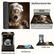 1pc Heat Resistant Protective Cover, Non-Slip And Scratch-Resistant Polyester Surface, Easy To Clean, Suitable For Kitchen, Washing Machine, Dryer, Stove Cover, Household Appliance Accessories, Modern Kitchen Utensils, With Anti-Slip Texture. - Multicolor - View 10