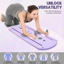 8-In-1 Multifunctional Folding Pilates Board  With Resistance Bands, Home Fitness Equipment, Foldable & Space-Saving Design For Home & Gym Use - Purple - View 3