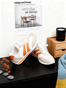 FZY New 2026 Women's Casual Sneakers Feature Breathable Laces For Easy Slip-On And Slip-Off Without Lifting Your Heels. Ideal For Outdoor Activities, These Shoes Are Perfect For Women Who Prefer A Casual Or Preppy Style - 橘色 - 查看 4