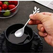 1 Set Swan Constellation Design 6/12pcs Stainless Steel Fruit Spoons, Dessert Spoons, Coffee Spoons With Swan Shaped Storage Base, Suitable For Kitchen, Hotel, Cafe, Holiday Gifts