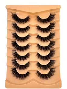 New D-Curl Thick & Natural Russian Volume Lashes, Classic Cat Eye Mink Lashes, 5D Criss-Cross Wispy Lashes, Soft & Natural Lash Extension Makeup, Create Natural Look, False Eyelashes