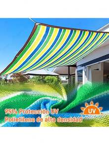 Malla de sombra colorida 3X4M,Red De Privacidad Vela De Sombra Velo De Sombra Jardín 95% Anti-UV Transpirable A Prueba De Lluvia Jardín Piscina Al Aire Libre,fácil instalación para exteriores - Multicolor - Ver 8