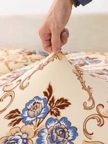 1 pieza Funda de cojín de sofá de tela de seda de leche con estampado, funda de sofá, fundas de sofá, funda de sofá en forma de L, funda de sofá de 3 plazas, fundas de cojín grandes, funda de cojín grande, sofá, mantas para sofá - color café - Ver 5