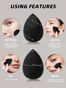 12PCS Makeup Sponges Wet And Dry Use 360° All-Round Application - Multicolor - View 7