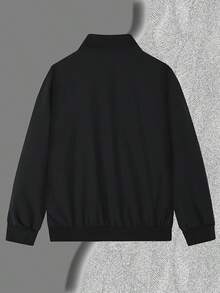 女士时尚瑜伽、户外、通勤、约会必备防晒弹力舒适塑形后背收腹健身复古高端街头优雅运动服跑步健身套装拉链弹力简约时尚性感修身长袖瑜伽外套 - 黑色 - 查看 4