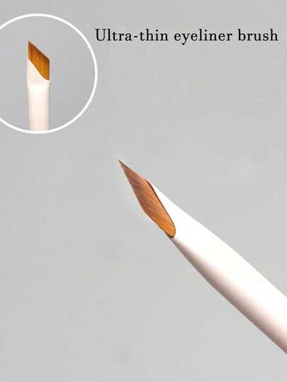White Upgraded Precision Angled Eyebrow Eyeliner Makeup Brush, Ultra Thin Soft-Tipped Detailed Brush, Eyebrow Brush, Eyeshadow Brush, Brush