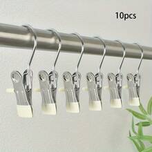 10pcs Multi-Function Clips With Hooks, Fabric & Leather Non-Slip Clips For Hanging Hats, Drying Socks, Portable Small Clips - Multicolor - View 12