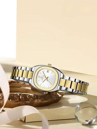  Reward Dam Quartz Klocka Lyxig Mode Damarmbandsur Rostfritt Stålarmband Vattentät Med Ask Elegant Och Mångsidig För Affärs- Och Vardagskläder Retro Rektangulär Relogio