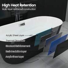 59 Inch Freestanding Bathtub Acrylic Soaking Tub Design For Bathroom Upgrade And Relaxing Bath - Marine 59inch - View 3