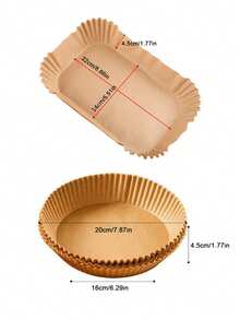 50/100pcs Air Fryer Parchment Paper Liners, Disposable Non-Stick Baking Mats, Round & Rectangular Air Fryer Liners, Food Basket Liners, Plate Mats, Oil-Proof Tray Liners, Chicken & Fries Mats, Waterproof - Multicolor - View 2