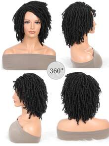 12英寸男女通用非洲时尚螺旋脏辫发带，可替代马尾辫，搭配卷发，中性假发，合成纤维材质，蓬松透气，适合日常聚会和节日佩戴，是不错的选择。 - 彩色 - 查看 2