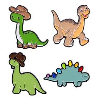 4pcs/Set Cute Enamel Pin Lapel Pins Badges On Backpack Women's Brooch Zinc Alloy Clothes Gift Jewelry Fashion Accessories