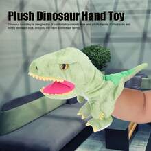 Juguete de mano de dinosaurio de peluche verde de 11,8 pulgadas - Figura de dinosaurio realista - Adecuado para regalo de cumpleaños - 1 pieza - Multicolor - Ver 1