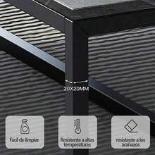 Mesa de Centro para Sala, Mesa Central Simple Y Moderna para Sala de Estar, Oficina en Casa, Fácil Montaje, Gris Y Negro 120x60x42cm(Gris) - Negro - Ver 1