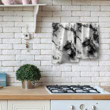 Black White Polka Dot Towels Set Of 2, Boho Polka Dot Hand Towels For Bathroom 14"X28" Vintage Doodle Towels Soft Absorbent Bathroom Hand Towel For Face, Gym, Spa, Kitchen - 大理石黑白色 - 查看 8