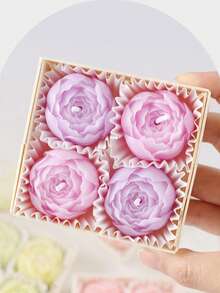 4pcs Rose Scented Candle Gift Set, Handmade Soy Wax Romantic Floral Candles, Smokeless Mini Candles, Suitable For Bedroom, Living Room, Tabletop Decor, Birthday & Party Gifts, Wedding Decoration, Valentine's Day Gifts, Room Decor, Candle, Candles, Gifts, Scented Candles, Home Decoration - Multicolor - View 6