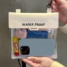 1pc Waterproof Phone Pouch Bag, Large Capacity Diagonal Shoulder Strap, Touchscreen Compatible, For Swimming - Multicolor - View 7