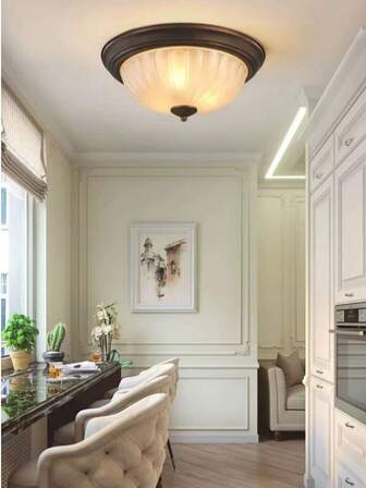 1pc Modern Recessed Ceiling Light, Dimmable, Glass Shade, 13W, 110V-240V, No Battery, No Wireless, Suitable For Living Room, Dining Room, Foyer, Closet, Kitchen, Stairway And Other Indoor Home Lighting