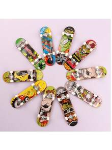 Mini Finger Skateboard Puzzle Stress Relief Alloy Plastic Creative Desk Toy Gift - Multicolor - View 1