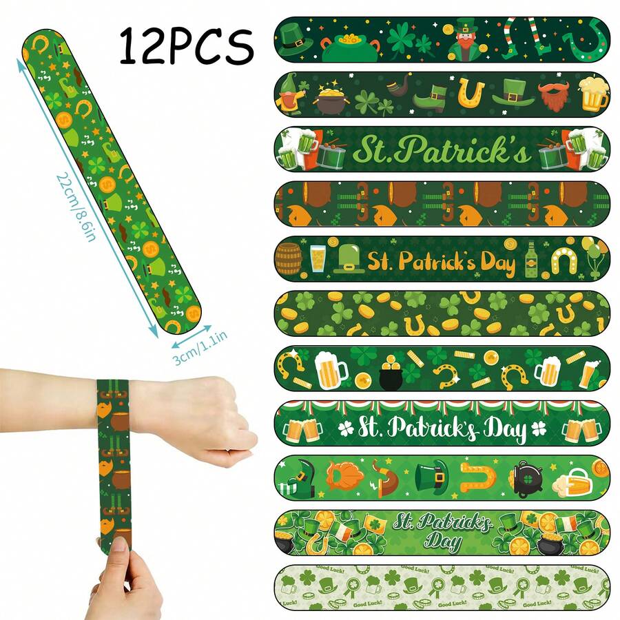Twelve Models - Irish Festival Wristbands With Reflective Effect. Ideal As Gifts To Set The Atmosphere At Music Parties.