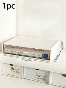 1/3 hộp đựng đồ dùng văn phòng bằng nhựa, hộp đựng mỹ phẩm dạng ngăn kéo, hộp đựng trang sức nhiều tầng có thể xếp chồng lên nhau, hộp đựng bút đa năng, ngăn kéo đựng đồ dùng văn phòng để bàn, khay đựng trong suốt, hộp bút chì, túi đựng đồ. - trắng - Xem 2